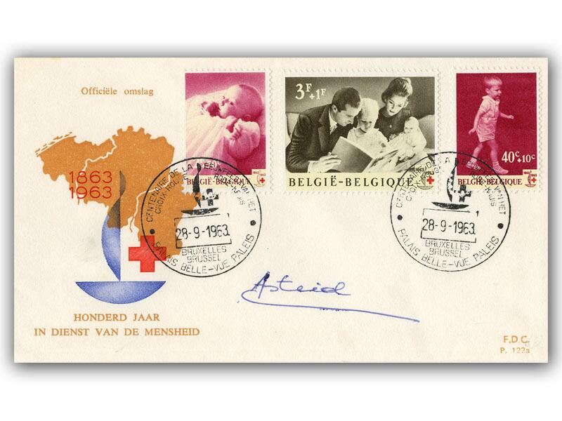 Princess Astrid of Belgium signed 1963 Red Cross cover