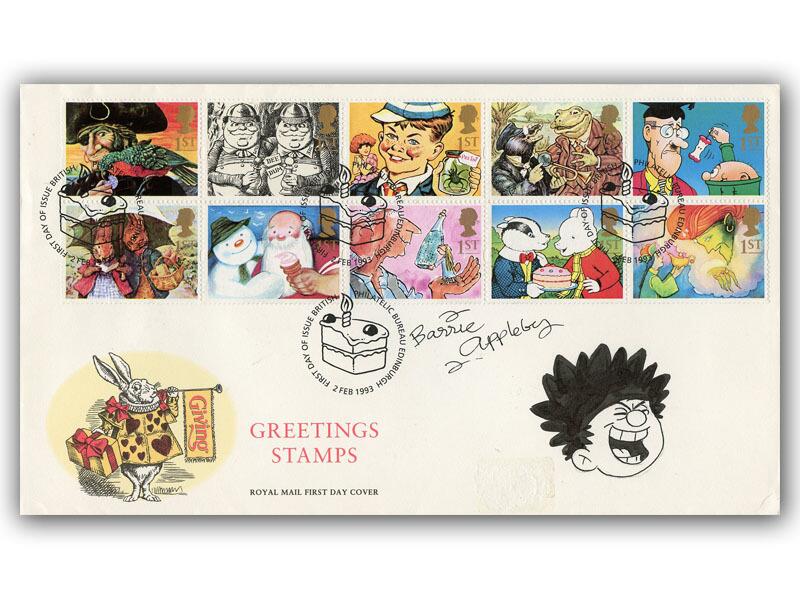 Barrie Appleby signed 1993 Greetings cover