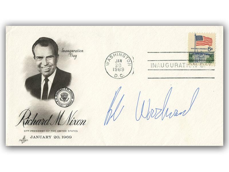 Bob Woodward signed USA 1969 Richard Nixon cover