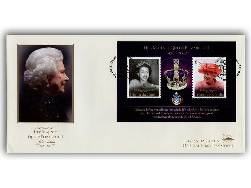 2023 Tristan Da Cunha miniature sheet, Queen Elizabeth II 1926 - 2022