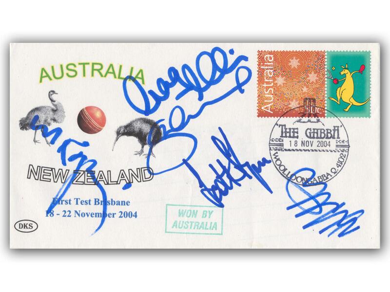 2004 New Zealand v Australia multi signed cricket cover