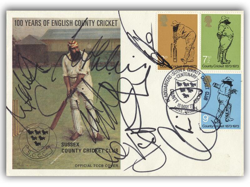 1973 Cricket cover, Sussex Team Signed