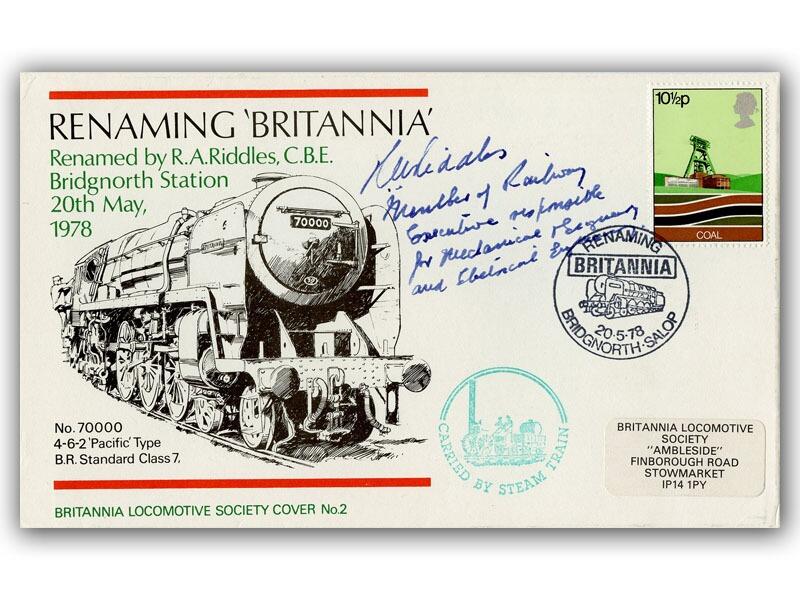 Robert Riddles (1892 - 1983), signed 1978 Renaming Britannia