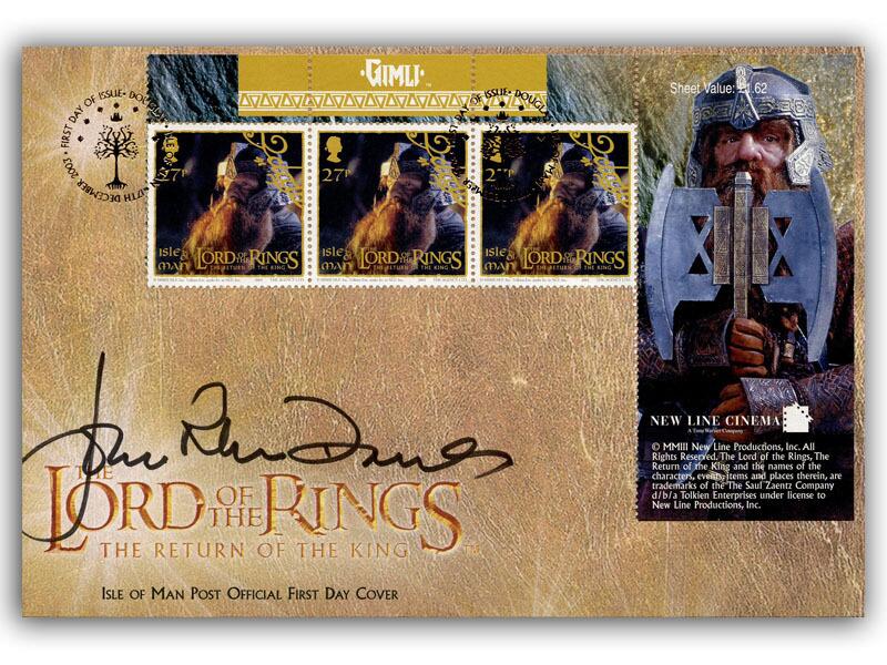 John Rhys-Davies signed 2003 Lord of the Rings cover