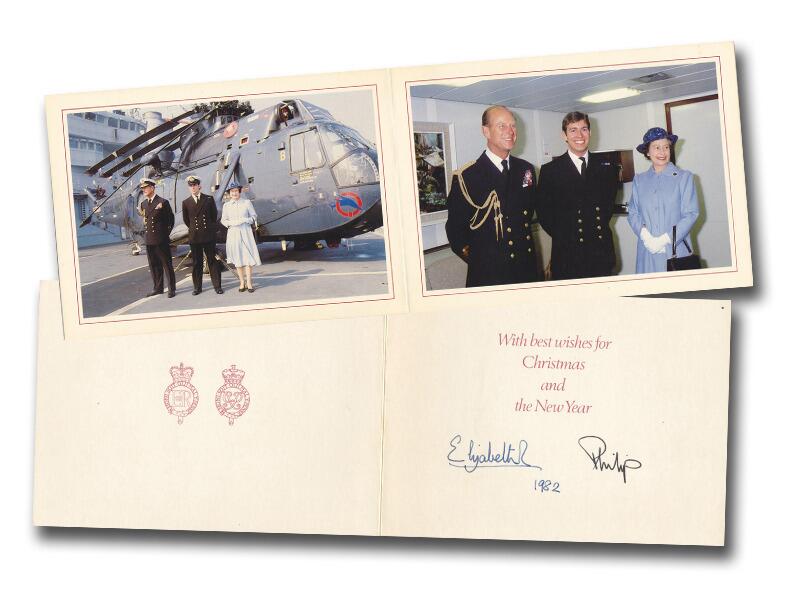 Queen Elizabeth II & Prince Philip signed 1982 Christmas card