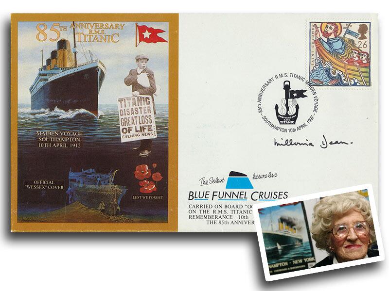 Millvina Dean 'Titanic Survivor' signed, RMS Titanic 85th Ann