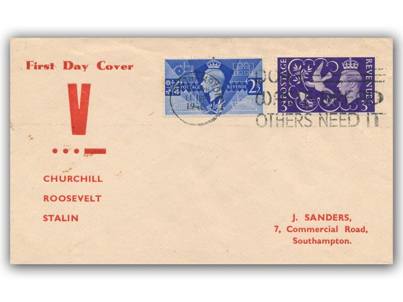 1946 Victory, Don't Waste Bread slogan, Churchill cover