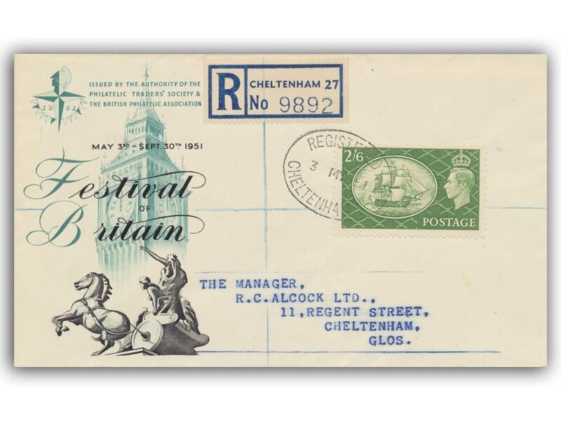 1951 Festival, 2/6d High Value, Cheltenham CDS