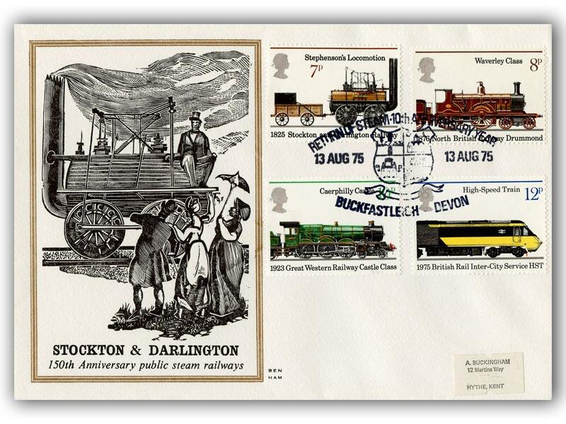 1975 Railway, Buckfastleigh postmark, Benham Engraved