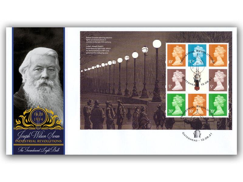 Industrial Revolution, 'Electric Lights on Victoria Dock' Definitive Pane, Gateshead postmark