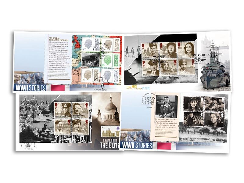 World War Two Stories, PSB Set of Four, Alternate postmarks
