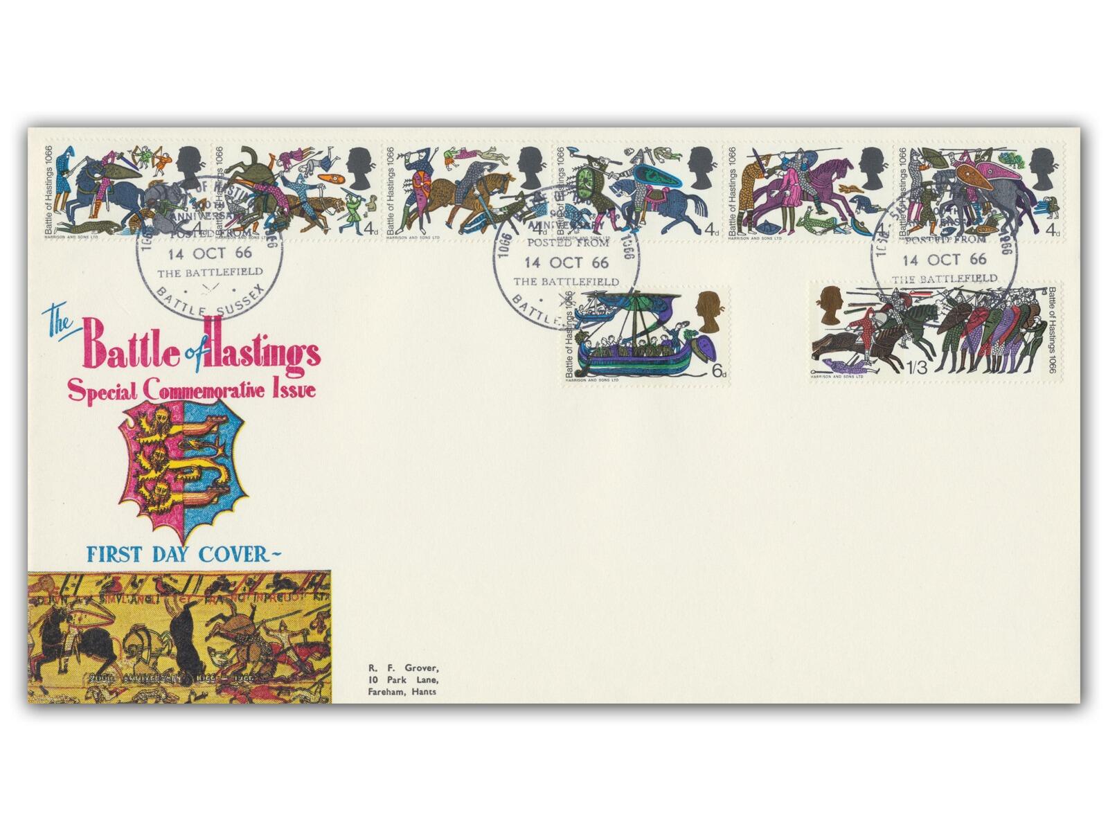 1966 Battle of Hastings, phosphor, Battle postmark