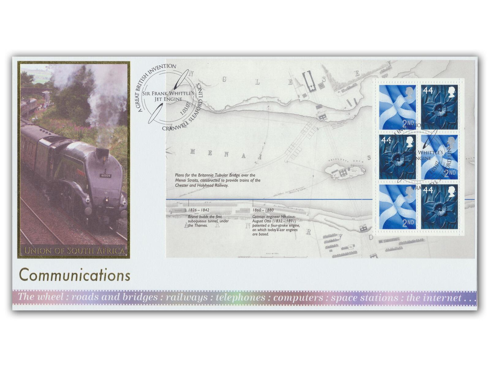 World of Invention, Plans for the Britannia Tubular Bridge PSB Pane, Cranwell Postmark