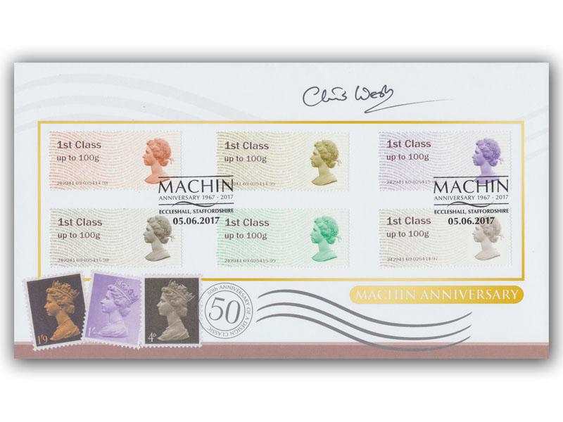 Post & Go 50th Anniversary of the Machin Definitive Stamps, signed Chris West