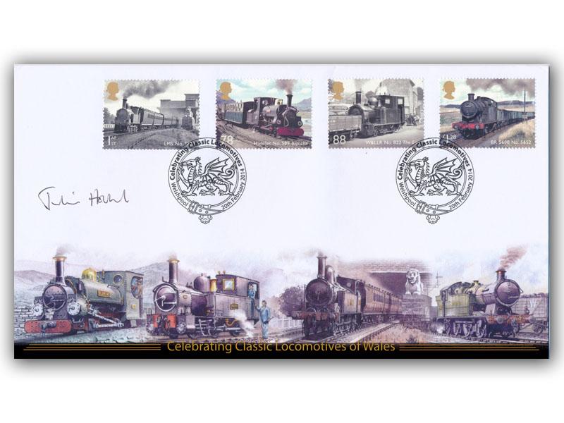 Classic Locomotives of Wales Miniature Sheet stamps, signed Julian Holland