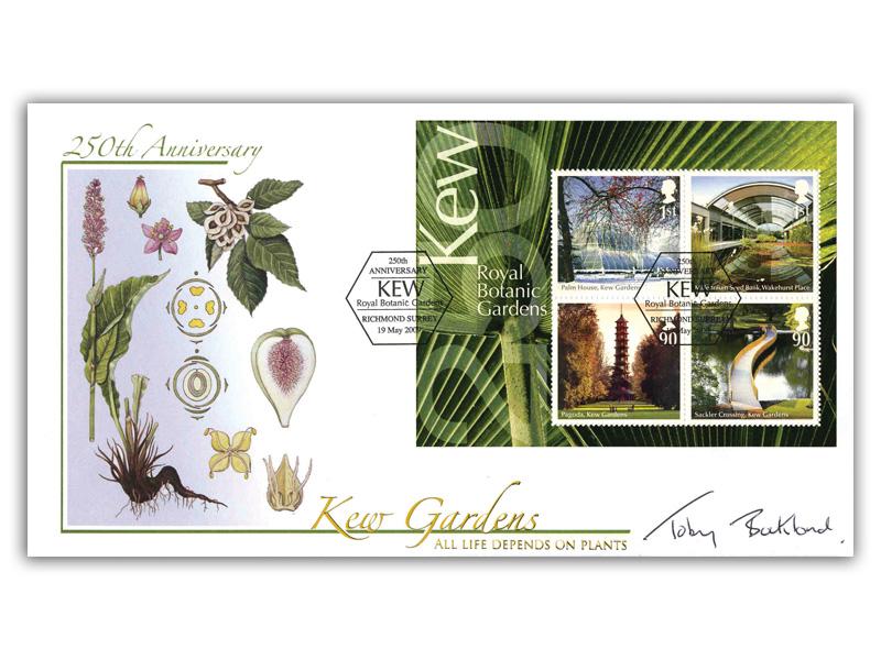 Kew Gardens miniature sheet, signed by Toby Buckland