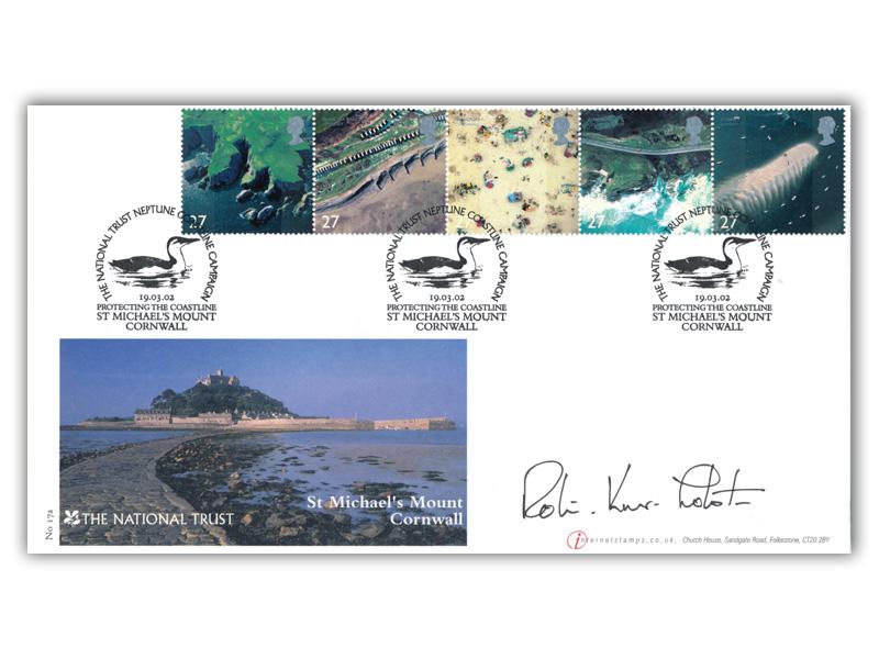 British Coastlines - St Michael's Mount Cornwall, signed Sir Robin Knox-Johnston