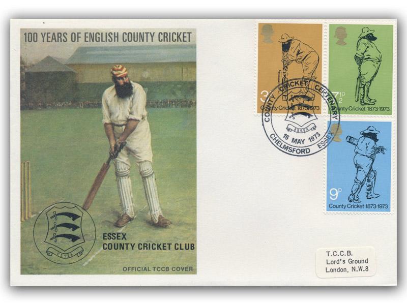 1973 Cricket, Chelmsford postmark, TCCB cover