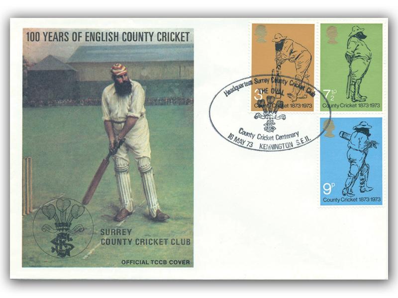 1973 Cricket, The Oval postmark, TCCB cover