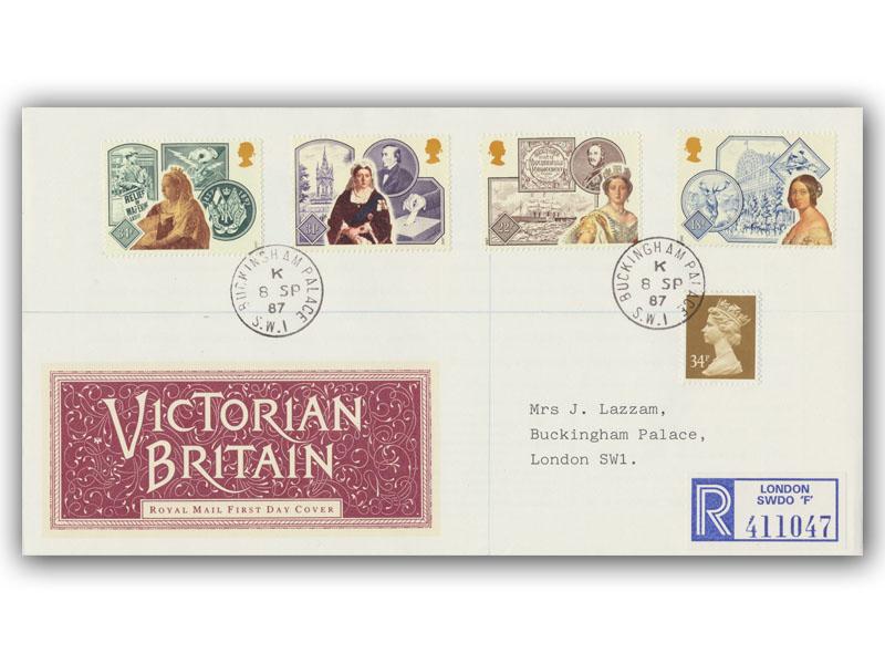 1987 Victorian Britain, Buckingham Palace CDS, Royal Mail registered cover