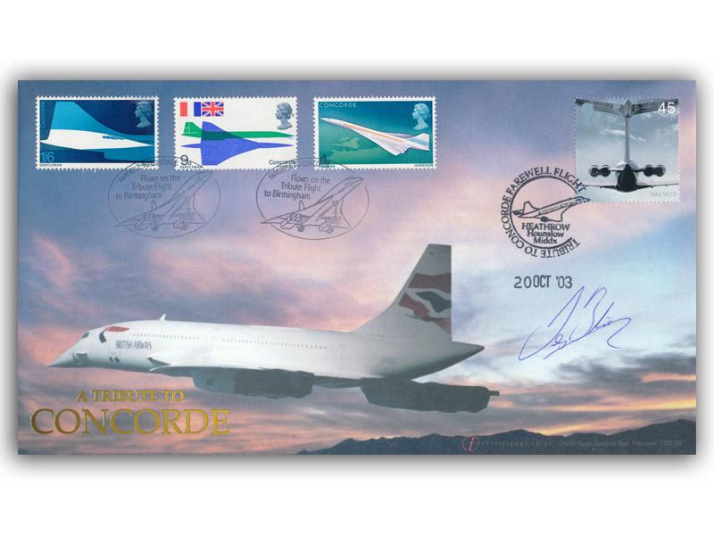 2003 Farewell Concorde, Tribute Flight to Birmingham, signed Les Brodie