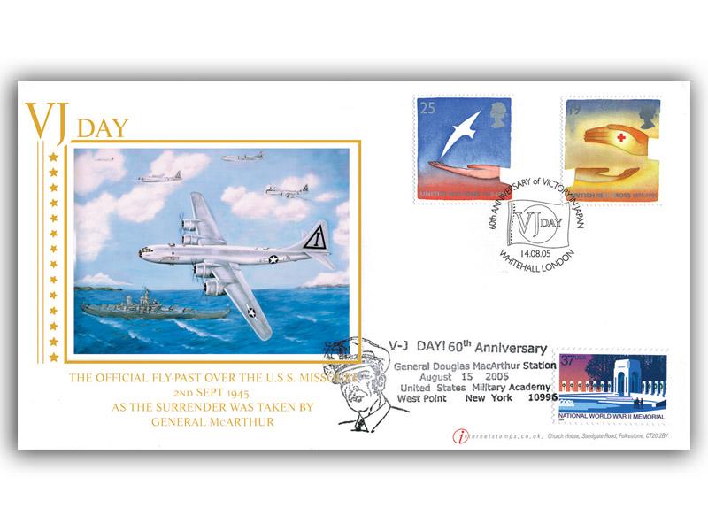 V J Day 60th Anniversary, Double postmark