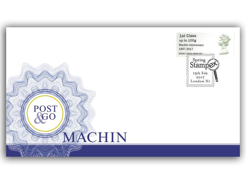 Overprinted Post & Go Machin Stamp, Spring Stampex