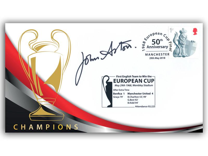 2018 50th Anniversary of Manchester United Winning 1968 European Champions, signed John Aston Jr.