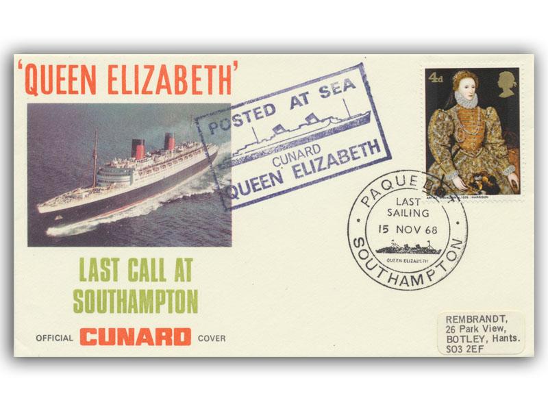 1968 RMS Queen Elizabeth Last Call at Southampton
