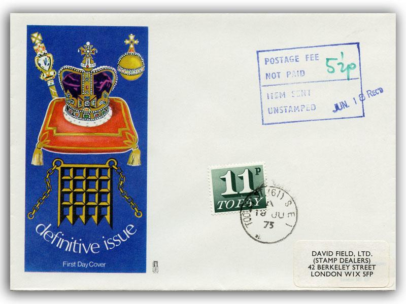 1975 11p Postage Due, Tooley Street CDS