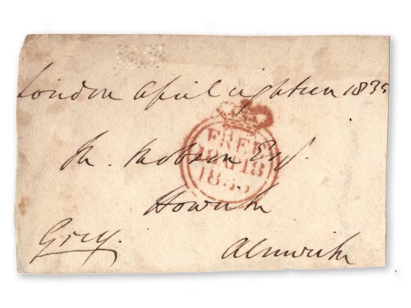 Charles Grey signed 1835 envelope