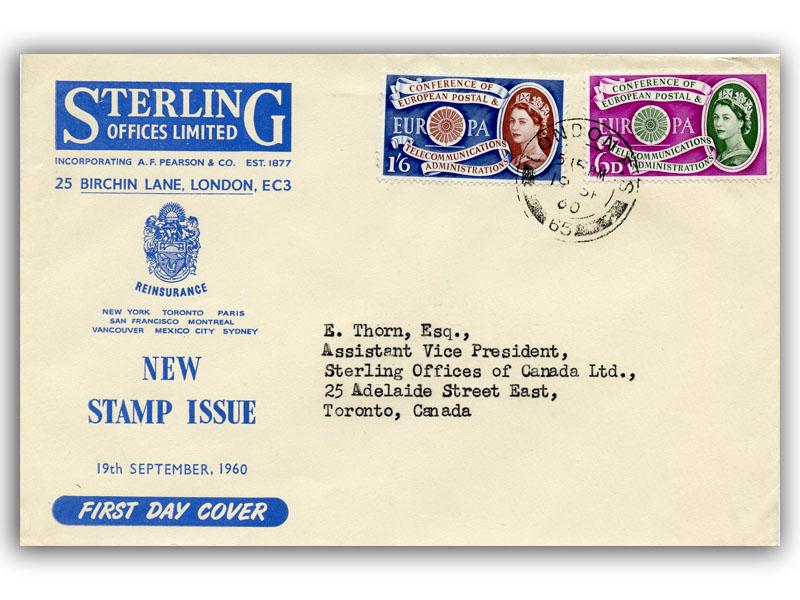 1960 Europa, Sterling Offices cover