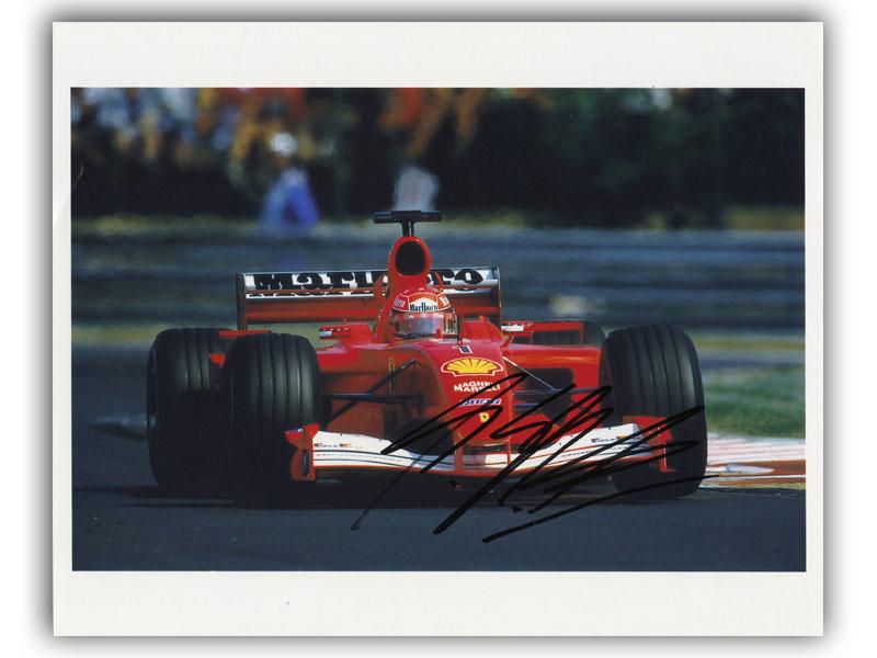 Michael Schumacher signed Ferrari photo