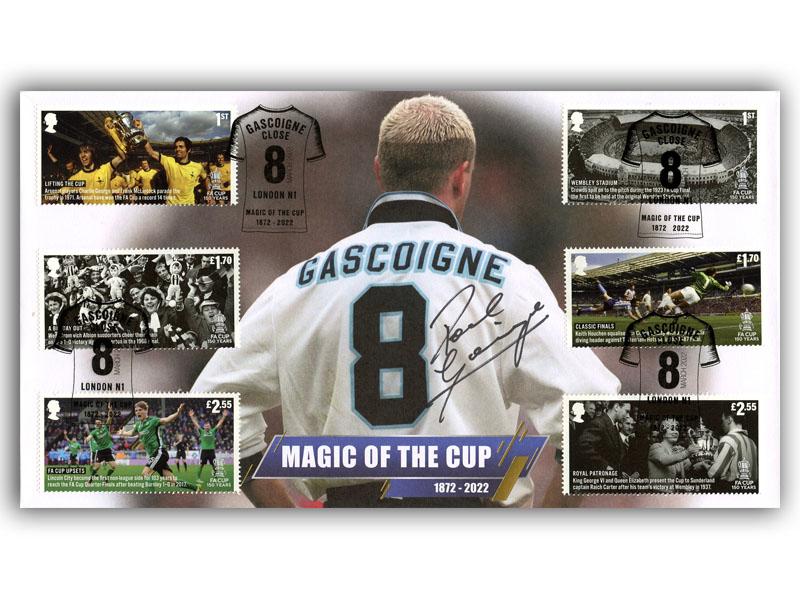 FA Cup 150 stamps Cover, signed Paul Gascoigne 'Gazza'