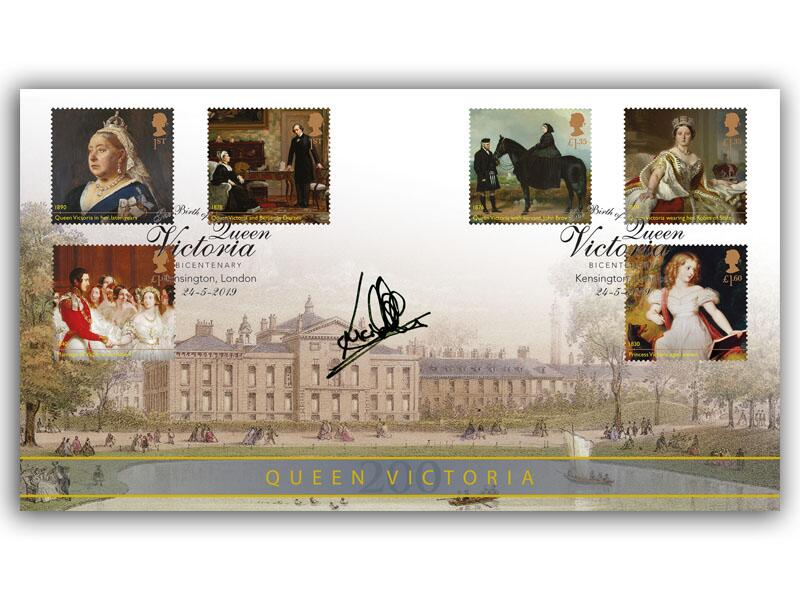 Bicentenary of Queen Victoria's Birth Stamp Cover Signed, Lucinda Hawksley