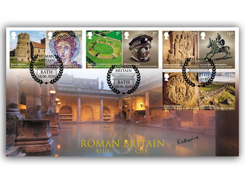 Roman Britain signed by Katherine Pitt, the designer of this cover