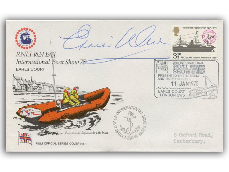 Ernie Wise, signed 1975 RNLI cover