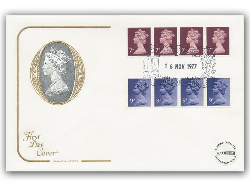 1977 7p & 9p Coil, Windsor postmark, Cotswold cover