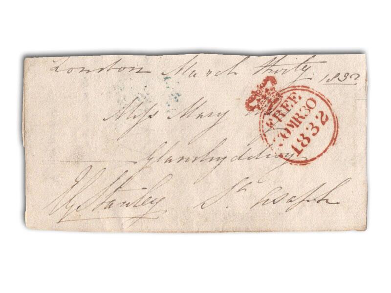 Edward Smith-Stanley signed 1832 envelope