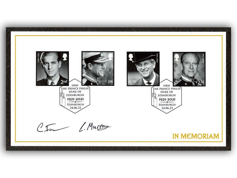 In Memoriam HRH Prince Philip, Duke of Edinburgh Stamps Cover signed by Corporals Louis Murray & Craig French