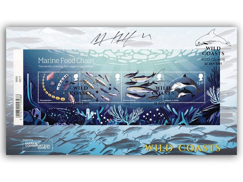 2021 Wild Coasts Barcode Miniature Sheet, signed by Monty Halls