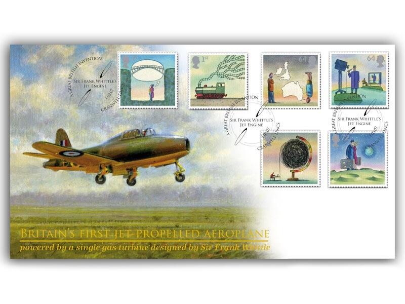 World of Invention: Britain's First Jet Propelled Aeroplane Stamp Cover