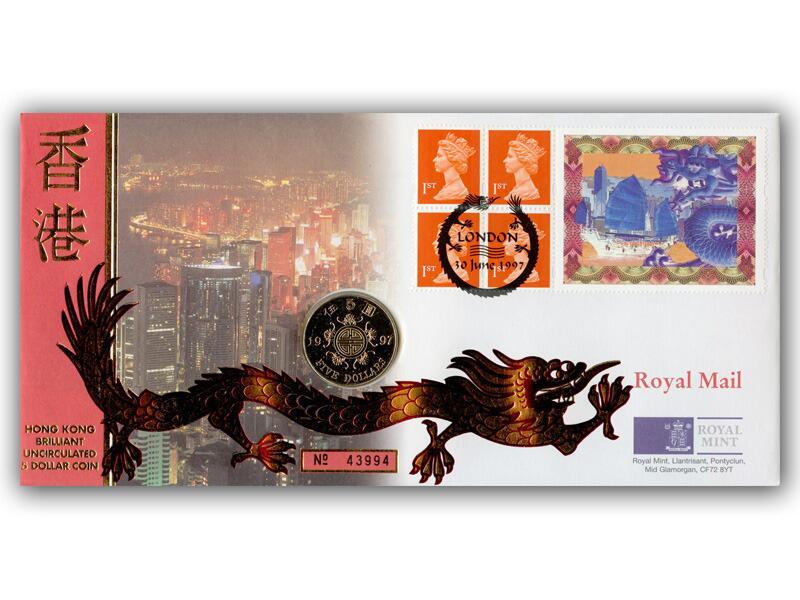 1997 Hong Kong Handover $5 coin cover
