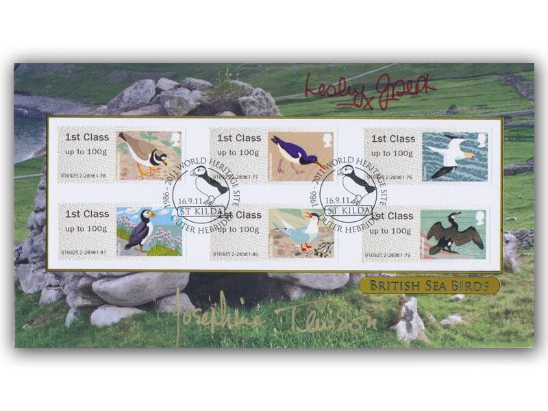 Post & Go - British Sea Birds, Machine stamps, signed by Jo Tewson and Lesley Joseph