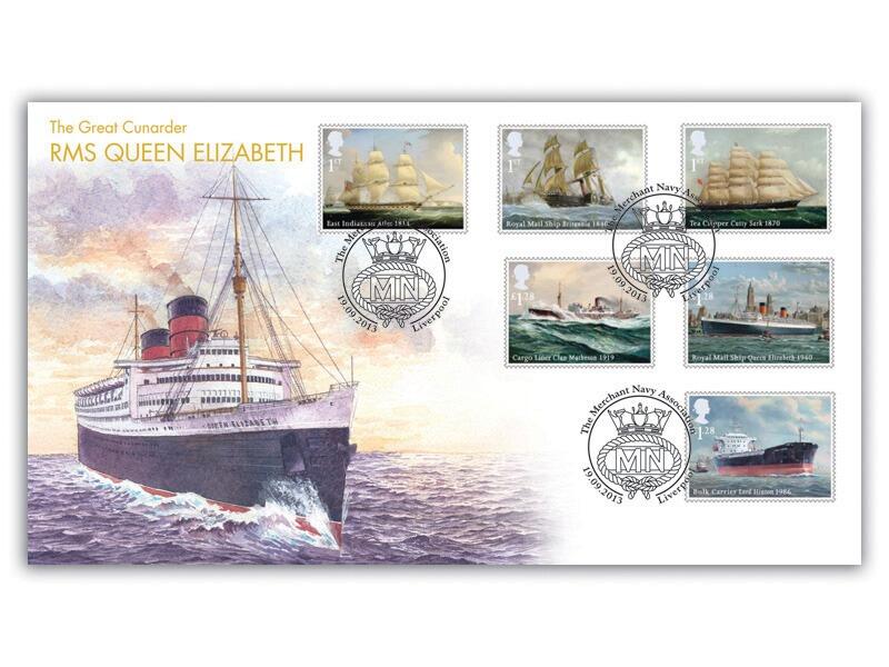 The Merchant Navy, RMS Queen Elizabeth, Merchant Navy Association postmark