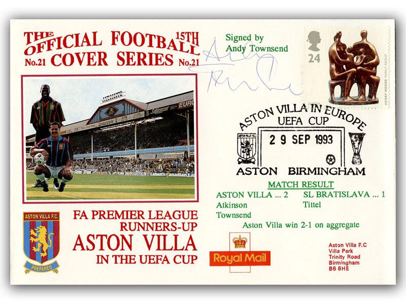 1993 Aston Villa V Sl Bratislava, signed by Andy Townsend