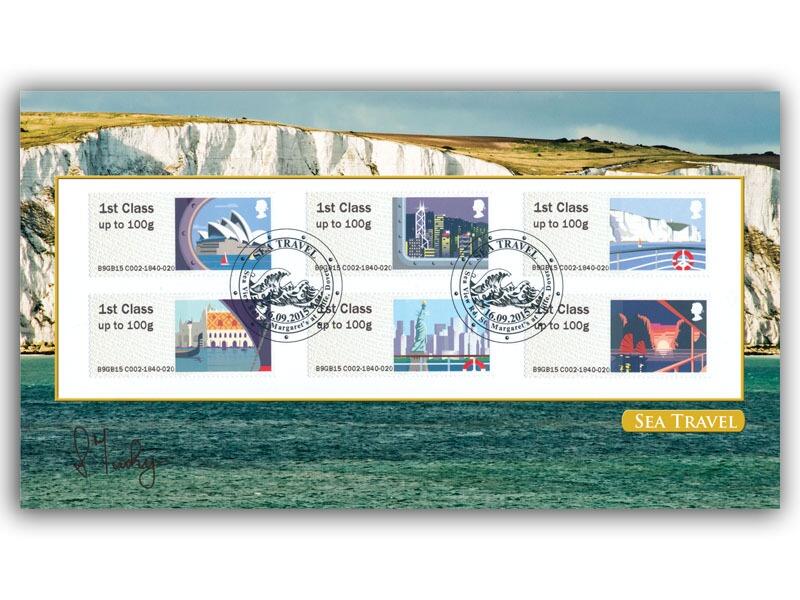 2015 Post & Go - Sea Travel, Bureau stamps, signed by Andy Tuohy