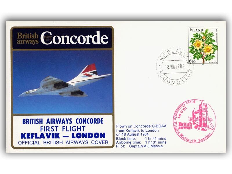 1984 BA Concorde Keflavik - London flown cover