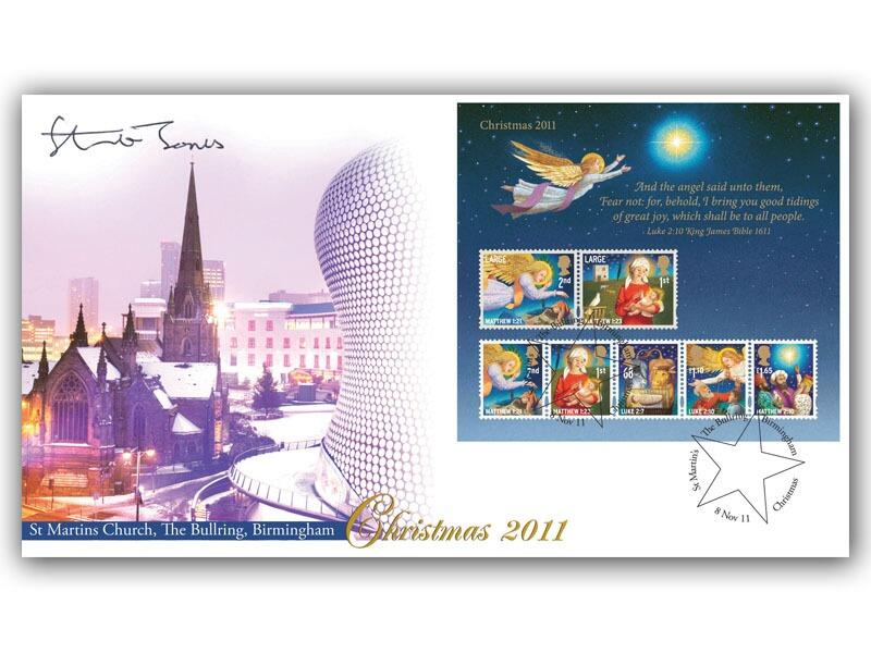 Christmas 2011 - St. Martin's Church Miniature Sheet Cover Signed Rev. Stewart Jones
