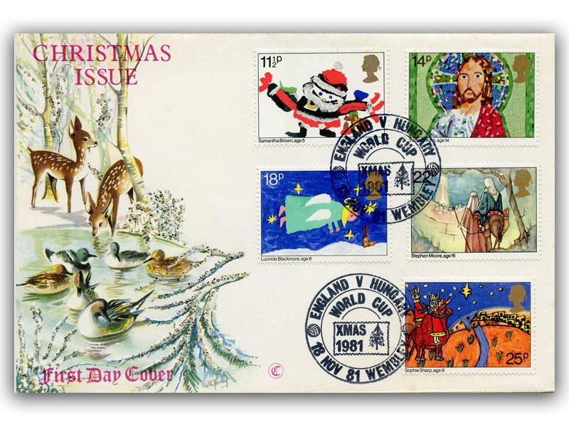 1981 Christmas, World Cup Wembley postmark